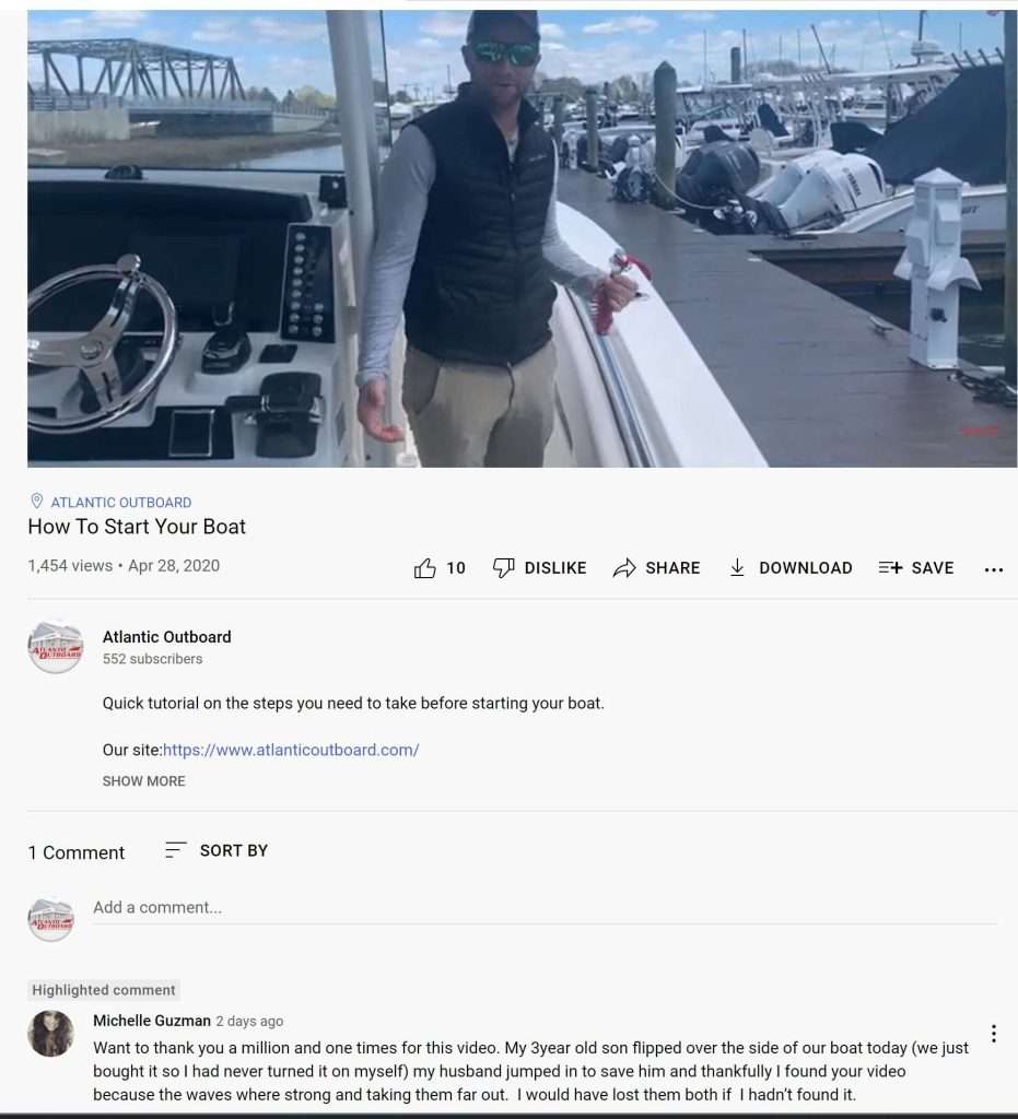 Our Youtube Video Saves Family on the Water!